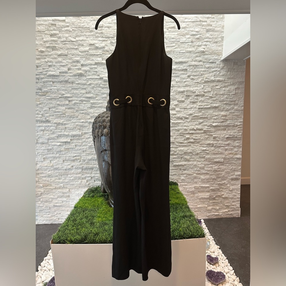 Ramy Brook Black Jumpsuit Sleeveless Gold Details wide leg size 4 - Picture 2 of 8